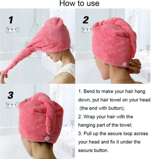 Best Hair Dryer Cap Towel for Ladies (2pcs)